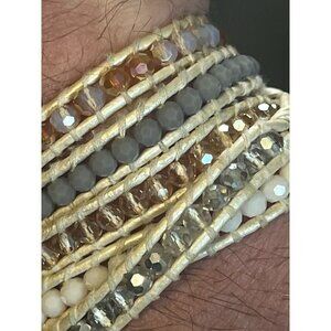 Victoria Emerson Jewelry Women Wrap Bracelet Boho Western Colorful Beads Neutral